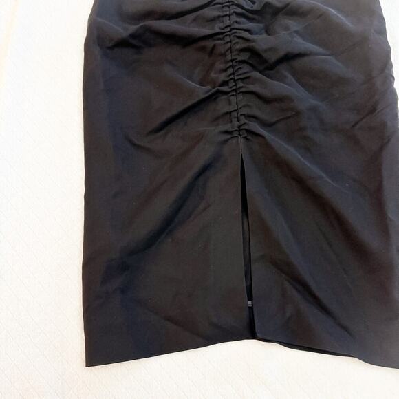 Massimo Dutti Black Rouched Front Pencil Skirt Size 4 NWT - Picture 3 of 5